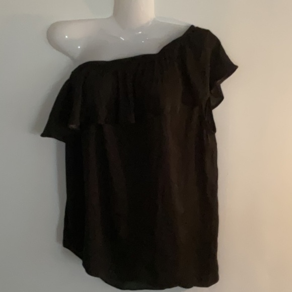 Ricki's Asymmetrical Black Ruffled Blouse - Picture 1 of 3